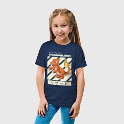 Футболка хлопковая детская Покемоны Чармелеон Charmeleon, цвет: тёмно-синий — фото 2