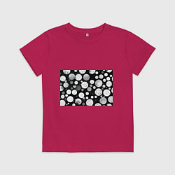 Футболка хлопковая детская Круги на темном фоне, цвет: маджента
