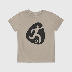 Футболка хлопковая детская Football play, цвет: миндальный