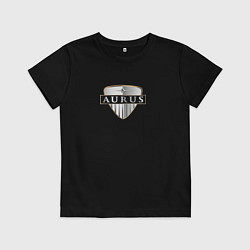Футболка хлопковая детская AURUS logo auto, цвет: черный