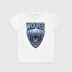 Футболка хлопковая детская Мы волки, цвет: белый