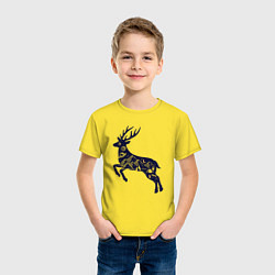 Футболка хлопковая детская Космический олень, цвет: желтый — фото 2