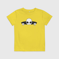 Футболка хлопковая детская Привет от инопланетянина, цвет: желтый