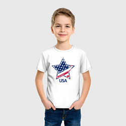 Футболка хлопковая детская Star - USA, цвет: белый — фото 2