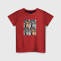 Футболка хлопковая детская Four monkeys, цвет: красный