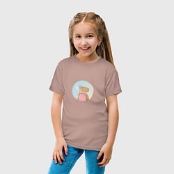 Футболка хлопковая детская Capybara love you, цвет: пыльно-розовый — фото 2