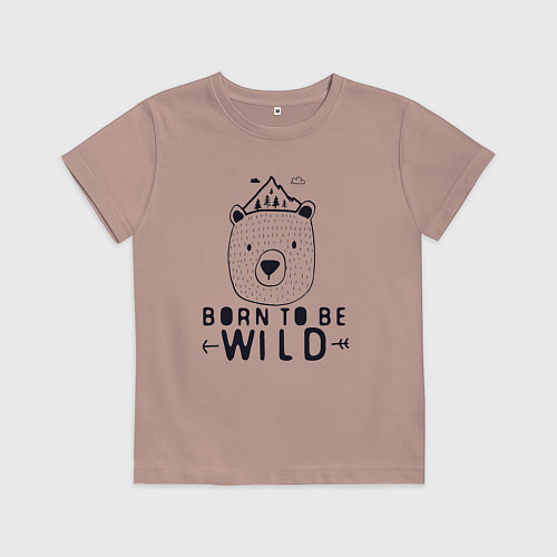 Детская футболка Wild bear / Пыльно-розовый – фото 1