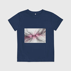 Футболка хлопковая детская Электрическое сплетение, цвет: тёмно-синий