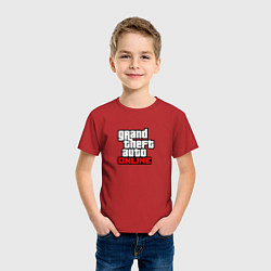 Футболка хлопковая детская GTA online logo game, цвет: красный — фото 2