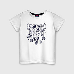 Футболка хлопковая детская Space deer, цвет: белый