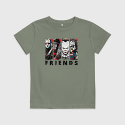 Футболка хлопковая детская Halloween friends black friday, цвет: авокадо
