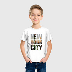 Футболка хлопковая детская New York city big room, цвет: белый — фото 2
