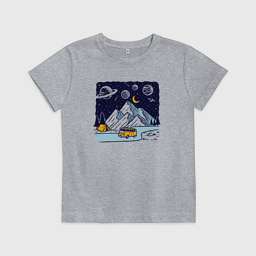 Детская футболка Космическая дорога в горах / Меланж – фото 1