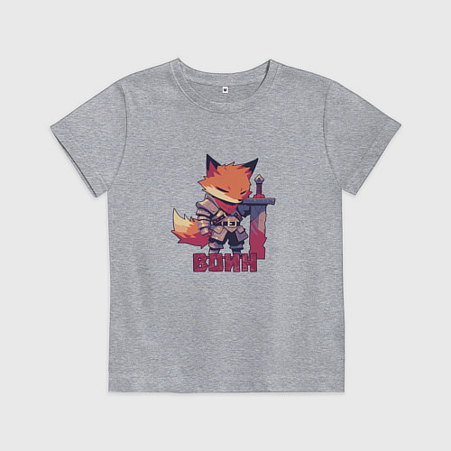 Детская футболка Лис воин / Меланж – фото 1