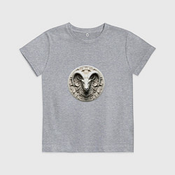 Футболка хлопковая детская Козерог знак западного зодиака, цвет: меланж
