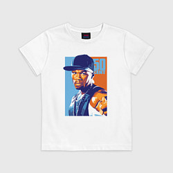 Футболка хлопковая детская 50 cent rapper, цвет: белый