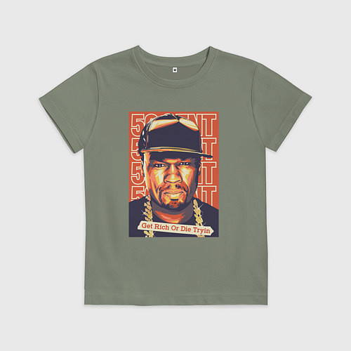 Детская футболка 50 cent get rich / Авокадо – фото 1