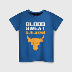 Футболка хлопковая детская Blood sweet respect logo, цвет: синий