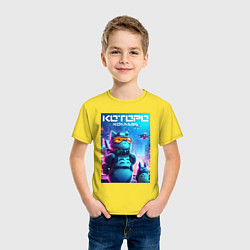 Футболка хлопковая детская Кибер Которо - коллаба, цвет: желтый — фото 2