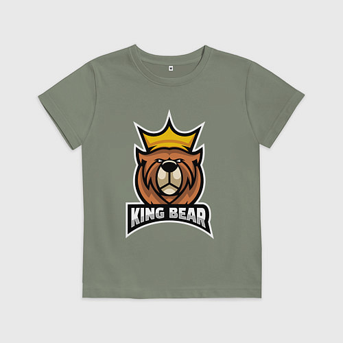 Детская футболка Медведь король / Авокадо – фото 1