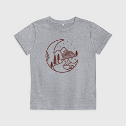 Футболка хлопковая детская Волк в ночи, цвет: меланж