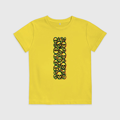 Детская футболка Halloween skulls / Желтый – фото 1