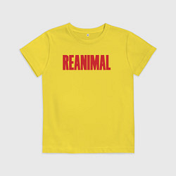 Футболка хлопковая детская Reanimal logo, цвет: желтый