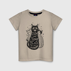 Детская футболка Keep calm and love cats