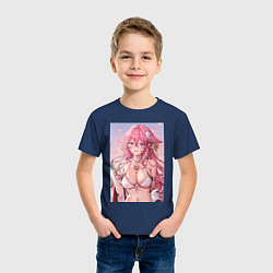 Футболка хлопковая детская Яэ Мико, цвет: тёмно-синий — фото 2