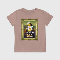Футболка хлопковая детская Успокойся и сними корону, цвет: пыльно-розовый
