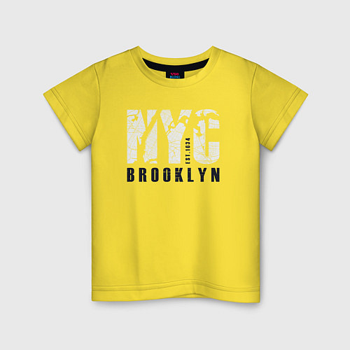 Детская футболка NYC - Brooklyn / Желтый – фото 1