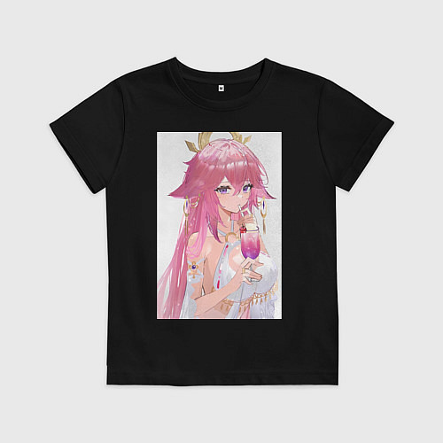 Детская футболка Genshin Impact Яэ Мико / Черный – фото 1