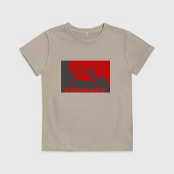Футболка хлопковая детская Comrade, цвет: миндальный