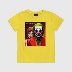 Футболка хлопковая детская Joker and Minecraft - collaboration, цвет: желтый