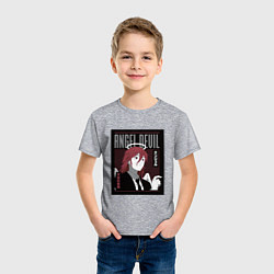Футболка хлопковая детская Человек-бензопила Angel Devil, цвет: меланж — фото 2