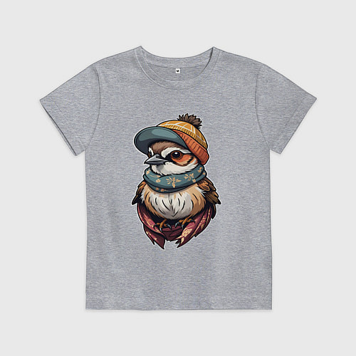 Детская футболка Модный воробей / Меланж – фото 1