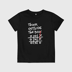 Футболка хлопковая детская Мысли нестандартно, цвет: черный