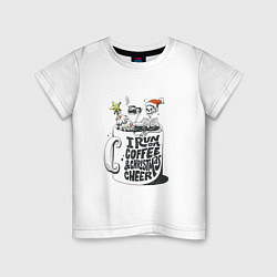 Детская футболка Coffee Christmas Skeleton