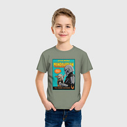 Футболка хлопковая детская Mandalorian - Din Djarin, цвет: авокадо — фото 2