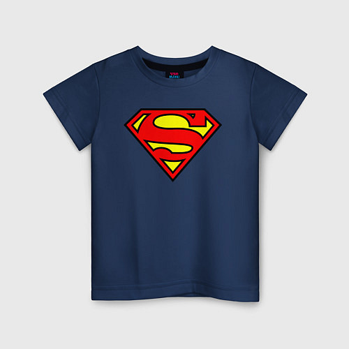 Детская футболка Superman logo / Тёмно-синий – фото 1