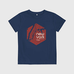 Футболка хлопковая детская New York hyped, цвет: тёмно-синий