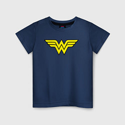 Футболка хлопковая детская Wonder woman logo, цвет: тёмно-синий