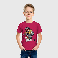 Футболка хлопковая детская One night out, цвет: маджента — фото 2