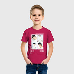Футболка хлопковая детская Han stray kids cute, цвет: маджента — фото 2