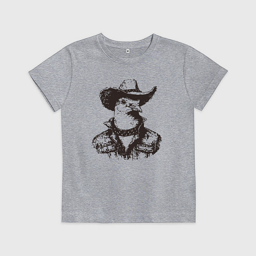 Детская футболка Голубь ковбой на диком западе / Меланж – фото 1
