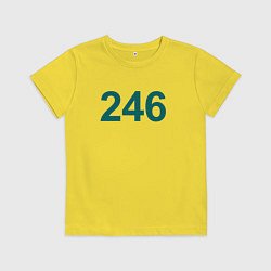 Футболка хлопковая детская 246 - Игра в кальмара, цвет: желтый