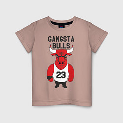Футболка хлопковая детская Gangsta Bulls 23, цвет: пыльно-розовый