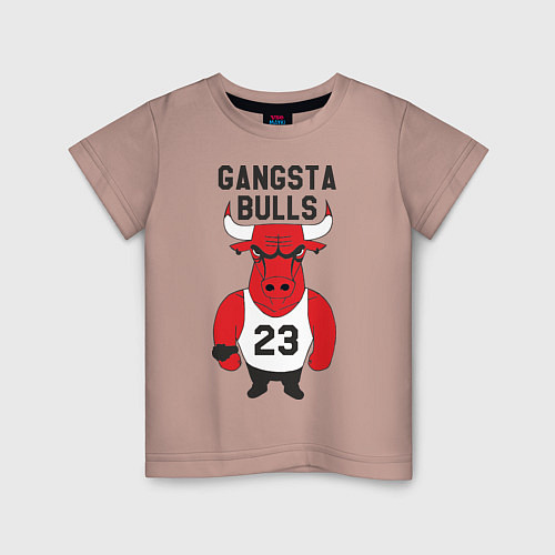 Детская футболка Gangsta Bulls 23 / Пыльно-розовый – фото 1