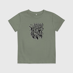 Футболка хлопковая детская Галактический абстрактный зверь, цвет: авокадо