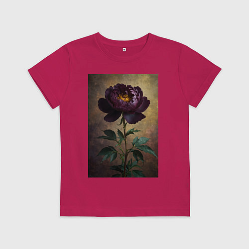 Детская футболка Пион искусство / Маджента – фото 1